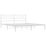Metal bed frame with white headboard 183x213 cm by , Beds and slatted bases - Ref: Foro24-355321, Price: 109,07 €, Discount: %