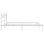 Metal bed frame with white headboard 183x213 cm by , Beds and slatted bases - Ref: Foro24-355321, Price: 109,07 €, Discount: %