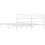 Metal bed frame with white headboard 183x213 cm by , Beds and slatted bases - Ref: Foro24-355321, Price: 109,07 €, Discount: %