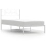 Bettgestell aus Metall mit weißem Kopfteil 90x200 cm von , Betten und Lattenroste - Ref: Foro24-355309, Preis: 70,02 €, Rabat...