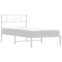 Bettgestell aus Metall mit weißem Kopfteil 90x200 cm von , Betten und Lattenroste - Ref: Foro24-355309, Preis: 70,02 €, Rabat...