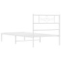 Bettgestell aus Metall mit weißem Kopfteil 90x200 cm von , Betten und Lattenroste - Ref: Foro24-355309, Preis: 70,02 €, Rabat...
