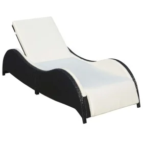 Lounger with black synthetic rattan cushion by vidaXL, Loungers - Ref: Foro24-41975, Price: 211,01 €, Discount: %