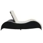 Lounger with black synthetic rattan cushion by vidaXL, Loungers - Ref: Foro24-41975, Price: 211,01 €, Discount: %