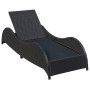 Liege mit schwarzem synthetischem Rattankissen von vidaXL, Liegen - Ref: Foro24-41975, Preis: 213,90 €, Rabatt: %