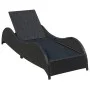 Lounger with black synthetic rattan cushion by vidaXL, Loungers - Ref: Foro24-41975, Price: 211,01 €, Discount: %