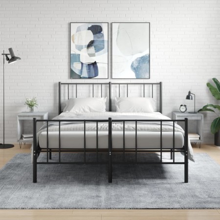 Mesitas noche 2 uds madera ingeniería gris hormigón 40x35x50 cm de , Mesitas de noche - Ref: Foro24-830725, Precio: 52,61 €
