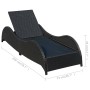 Liege mit schwarzem synthetischem Rattankissen von vidaXL, Liegen - Ref: Foro24-41975, Preis: 213,90 €, Rabatt: %