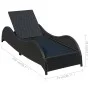 Lounger with black synthetic rattan cushion by vidaXL, Loungers - Ref: Foro24-41975, Price: 211,01 €, Discount: %