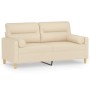 2-seater sofa with cream fabric cushions 140 cm by , Sofas - Ref: Foro24-3200823, Price: 226,94 €, Discount: %