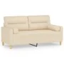 2-seater sofa with cream fabric cushions 140 cm by , Sofas - Ref: Foro24-3200823, Price: 223,40 €, Discount: %