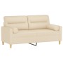 2-seater sofa with cream fabric cushions 140 cm by , Sofas - Ref: Foro24-3200823, Price: 226,94 €, Discount: %