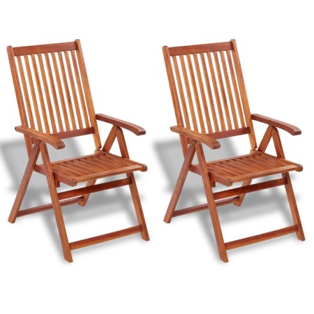 Klappbare Gartenstühle 2 Stück, massives Akazienholz, braun von vidaXL, Gartenstühle - Ref: Foro24-41820, Preis: 140,60 €, Ra...