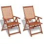 Folding garden chairs 2 pcs solid acacia wood brown by vidaXL, Garden chairs - Ref: Foro24-41820, Price: 149,56 €, Discount: %