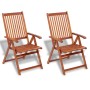 Sillas plegables de jardín 2 uds madera maciza acacia marrón