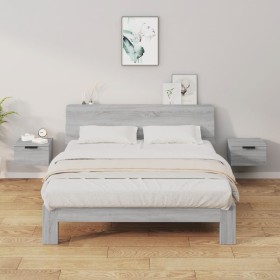 Wall bedside table 2 pcs Sonoma gray color 34x30x20 cm by , Lockers and storage cabinets - Ref: Foro24-817090, Price: 60,37 €...