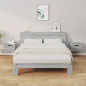 Wall bedside table 2 pcs Sonoma gray color 34x30x20 cm by , Lockers and storage cabinets - Ref: Foro24-817090, Price: 59,29 €...