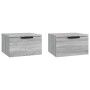 Wall bedside table 2 pcs Sonoma gray color 34x30x20 cm by , Lockers and storage cabinets - Ref: Foro24-817090, Price: 60,27 €...