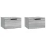 Wall bedside table 2 pcs Sonoma gray color 34x30x20 cm by , Lockers and storage cabinets - Ref: Foro24-817090, Price: 59,29 €...