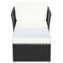 Silla de jardín con taburete poli ratán negra de vidaXL, Sillas de jardín - Ref: Foro24-41981, Precio: 149,64 €, Descuento: %