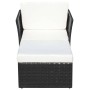Silla de jardín con taburete poli ratán negra de vidaXL, Sillas de jardín - Ref: Foro24-41981, Precio: 151,29 €