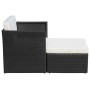 Silla de jardín con taburete poli ratán negra de vidaXL, Sillas de jardín - Ref: Foro24-41981, Precio: 151,29 €