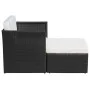 Silla de jardín con taburete poli ratán negra de vidaXL, Sillas de jardín - Ref: Foro24-41981, Precio: 149,64 €, Descuento: %