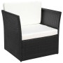 Gartenstuhl mit schwarzem Hocker aus Polyrattan von vidaXL, Gartenstühle - Ref: Foro24-41981, Preis: 151,37 €, Rabatt: %