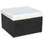Silla de jardín con taburete poli ratán negra de vidaXL, Sillas de jardín - Ref: Foro24-41981, Precio: 149,64 €, Descuento: %