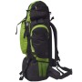 Mochila de senderismo XXL negro y verde 75 l