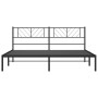 Estructura de cama con cabecero metal negro 193x203 cm de , Camas y somieres - Ref: Foro24-372185, Precio: 104,83 €, Descuent...