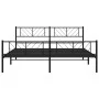 Bettgestell mit Kopf- und Fußteil aus schwarzem Metall, 193 x 203 cm von , Betten und Lattenroste - Ref: Foro24-372203, Preis...