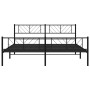 Bettgestell mit Kopf- und Fußteil aus schwarzem Metall, 193 x 203 cm von , Betten und Lattenroste - Ref: Foro24-372203, Preis...