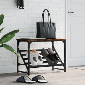Mueble zapatero madera de ingeniería roble ahumado 60x30x45 cm de , Zapateros y organizadores de calzado - Ref: Foro24-833415...