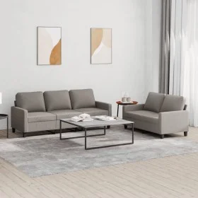 Sofa set with cushions 2 pieces taupe gray fabric by , Sofas - Ref: Foro24-3201467, Price: 485,43 €, Discount: %