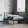 Estructura de cama con cabecero metal negro 100x190 cm de , Camas y somieres - Ref: Foro24-355653, Precio: 69,50 €, Descuento: %