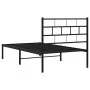 Bettgestell mit schwarzem Metallkopfteil 100x190 cm von , Betten und Lattenroste - Ref: Foro24-355653, Preis: 68,49 €, Rabatt: %