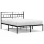 Bed frame with black metal headboard 135x190 cm by , Beds and slatted bases - Ref: Foro24-355658, Price: 91,44 €, Discount: %