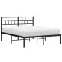 Bed frame with black metal headboard 135x190 cm by , Beds and slatted bases - Ref: Foro24-355658, Price: 91,44 €, Discount: %