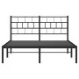 Bed frame with black metal headboard 135x190 cm by , Beds and slatted bases - Ref: Foro24-355658, Price: 91,44 €, Discount: %
