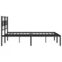 Bed frame with black metal headboard 135x190 cm by , Beds and slatted bases - Ref: Foro24-355658, Price: 91,44 €, Discount: %
