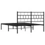 Bed frame with black metal headboard 135x190 cm by , Beds and slatted bases - Ref: Foro24-355658, Price: 91,44 €, Discount: %