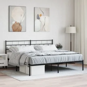 Bettgestell mit schwarzem Metallkopfteil 183x213 cm von , Betten und Lattenroste - Ref: Foro24-355664, Preis: 98,36 €, Rabatt: %