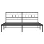 Bed frame with black metal headboard 183x213 cm by , Beds and slatted bases - Ref: Foro24-355664, Price: 99,74 €, Discount: %