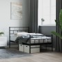 Bed frame with headboard and black metal footboard 100x200cm by , Beds and slatted bases - Ref: Foro24-355672, Price: 77,69 €...