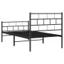 Bed frame with headboard and black metal footboard 100x200cm by , Beds and slatted bases - Ref: Foro24-355672, Price: 76,47 €...