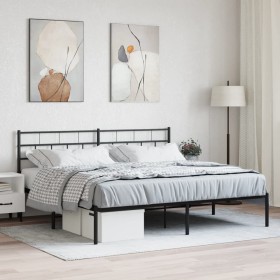 Bettgestell mit schwarzem Metallkopfteil 200x200 cm von , Betten und Lattenroste - Ref: Foro24-355666, Preis: 109,08 €, Rabat...