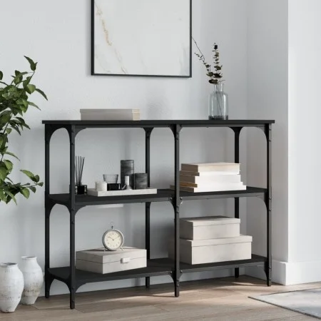 Black engineered wood console table 100x29x75 cm by , Side tables - Ref: Foro24-834100, Price: 53,35 €, Discount: %