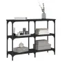 Black engineered wood console table 100x29x75 cm by , Side tables - Ref: Foro24-834100, Price: 53,35 €, Discount: %