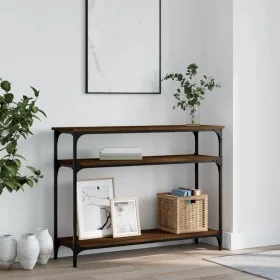 Oak brown engineered wood console table 100x29x75 cm by , Side tables - Ref: Foro24-834039, Price: 52,68 €, Discount: %